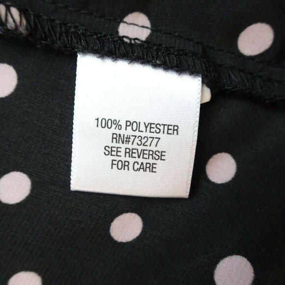 🎯5/$30 Candie's Tank Top Polka Dot Ruffle Black Pink Dip Hem Juniors XS - Picture 7 of 10